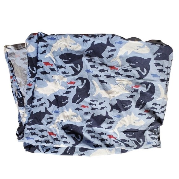 Pottery Barn Kids Shark Fitted Sheet Size Twin Cotton Vintage 2007 Discontinued - Picture 1 of 5